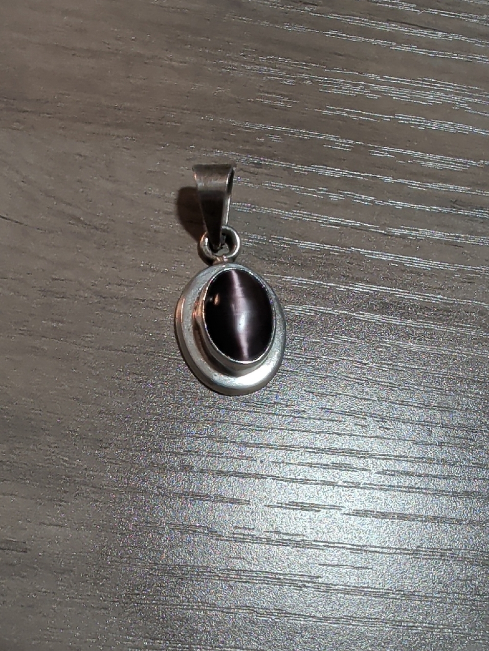 Purple Tiger's Eye Cabochon Pendant Charm Sliver 925 Facet